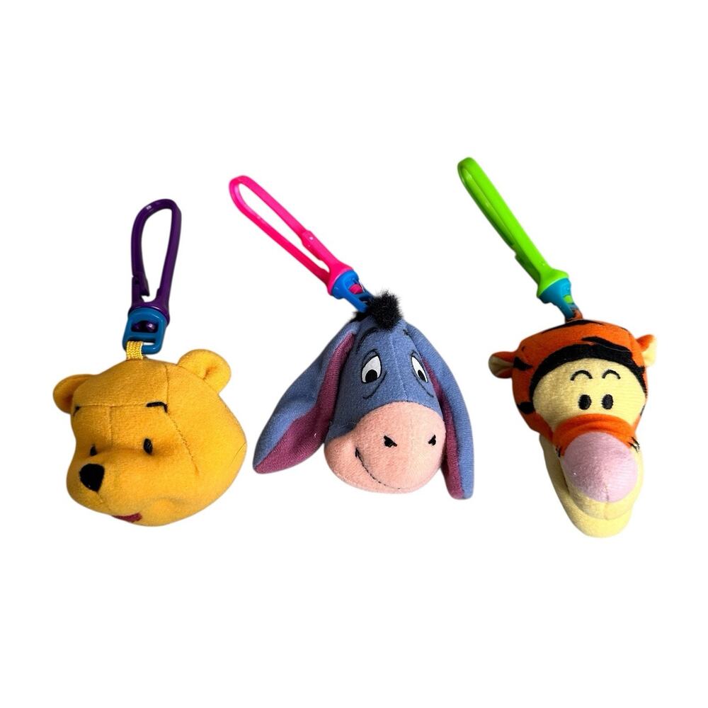 Disney Winnie The Pooh Plush Keychain Set Eeyore Tigger Pooh Mcdonald’s Toy Soft